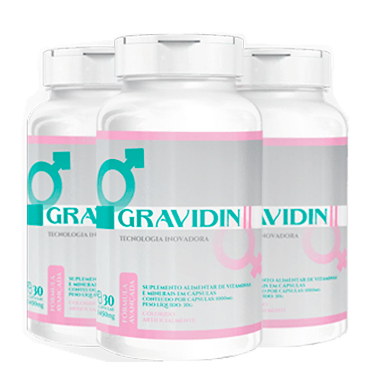 vitamina para engravidar fertilidade gravidin 90 capsulas