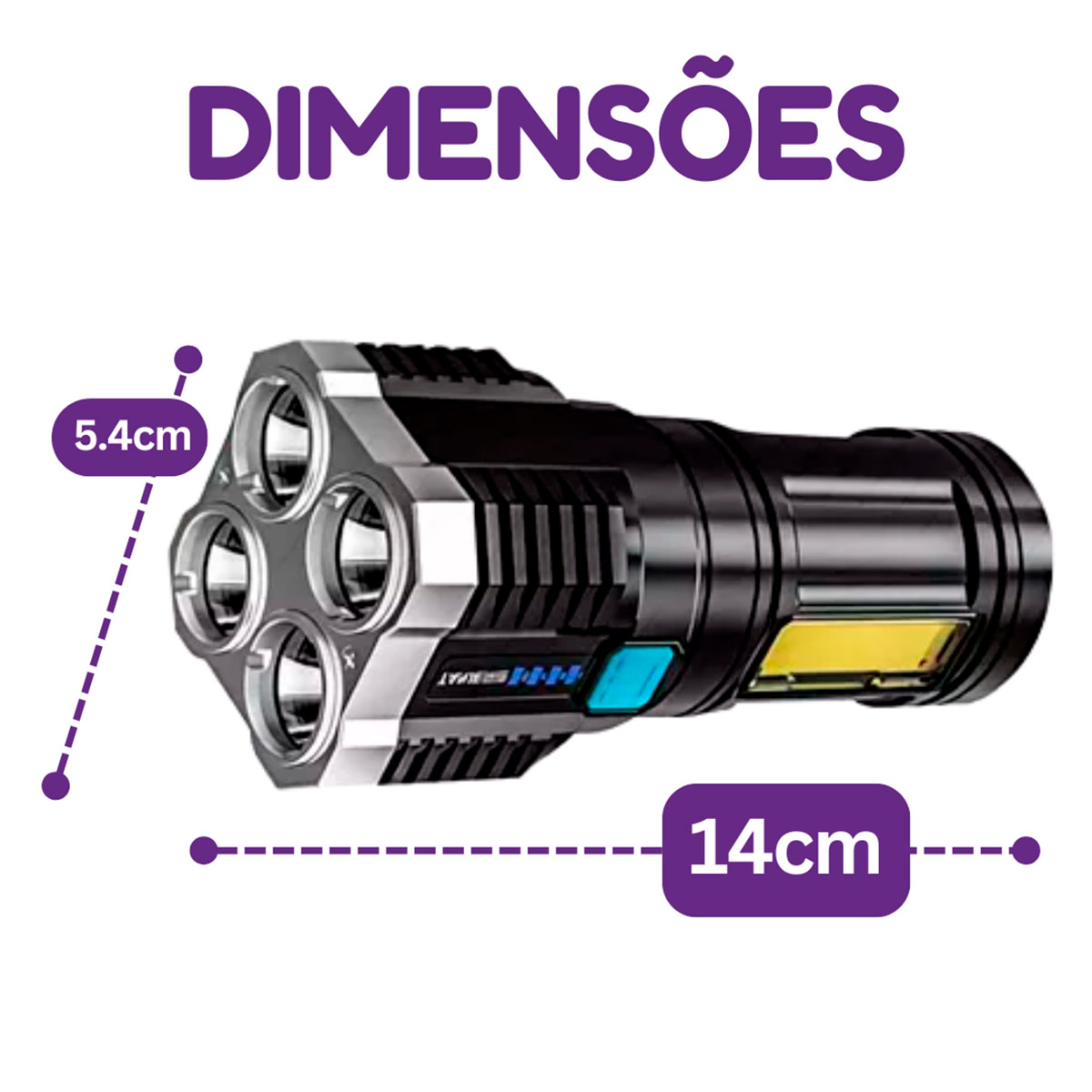 lanterna recarregavel ultra potente 4 leds