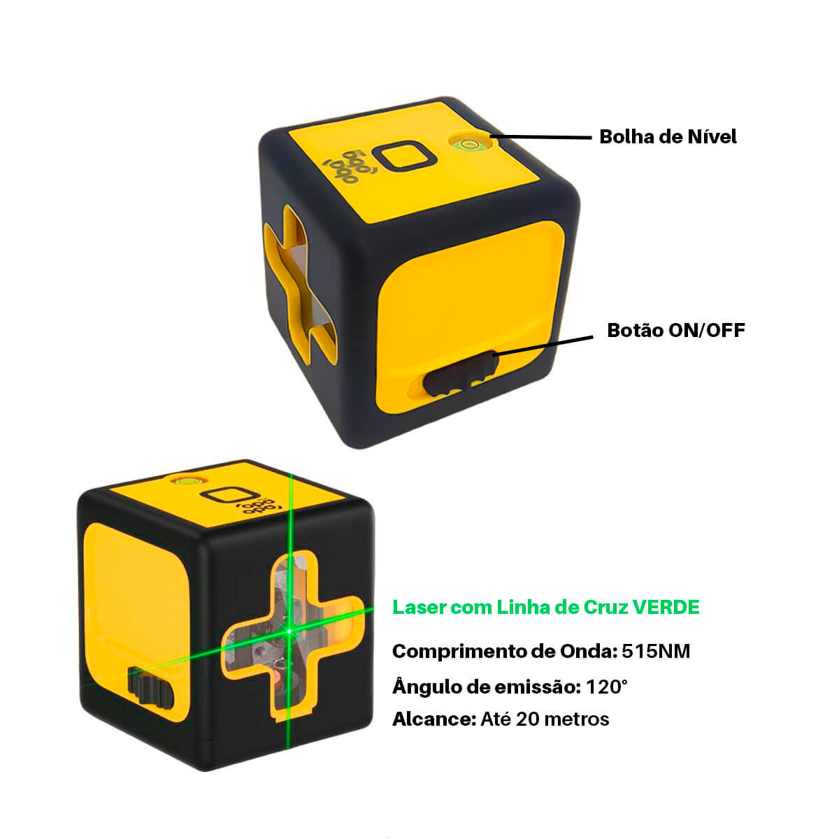 nível laser verde 20 metros multiuso profissional