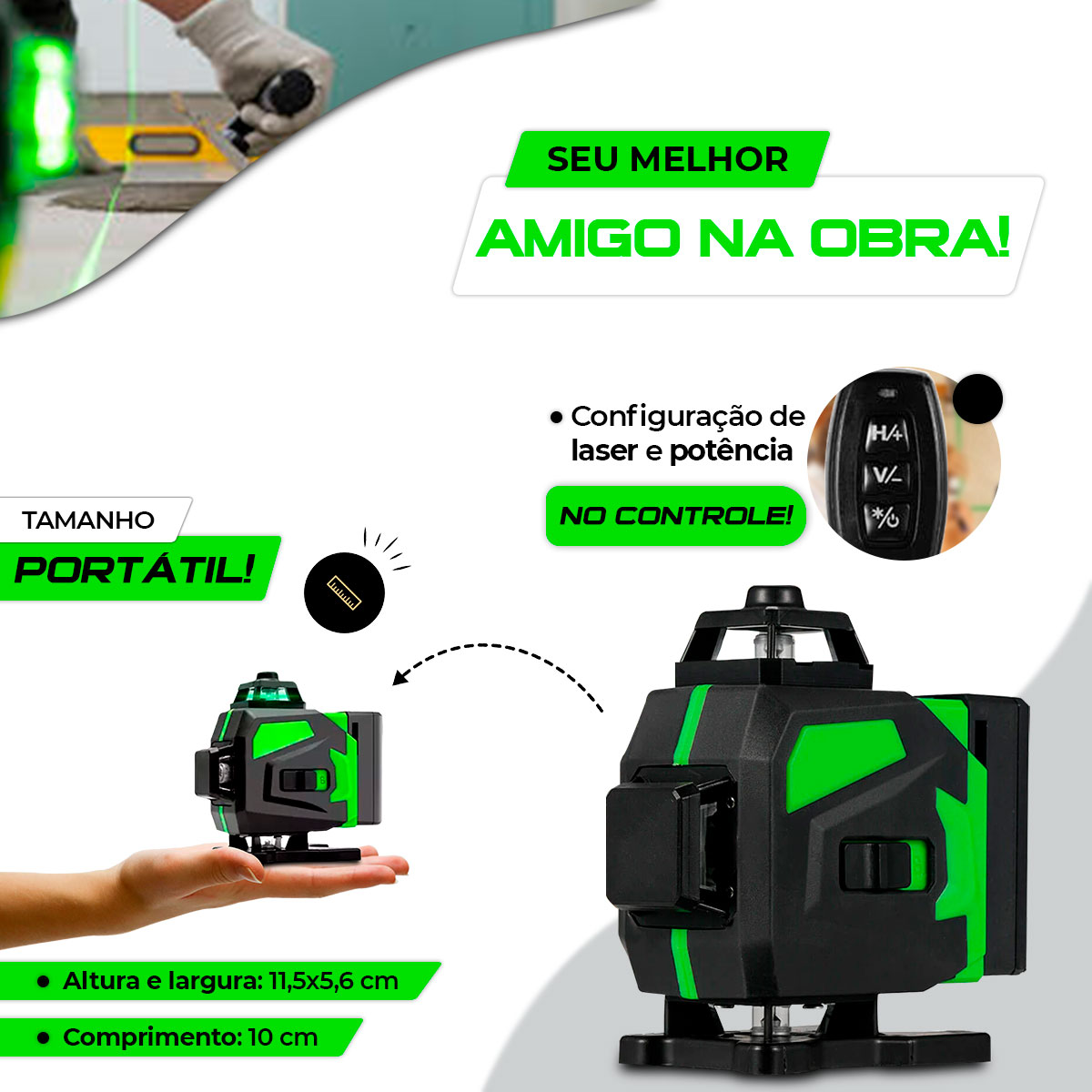 nível Laser 3d profissional autonivelante recarregável