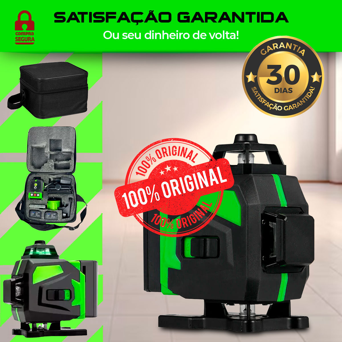 nível Laser 3d profissional autonivelante recarregável