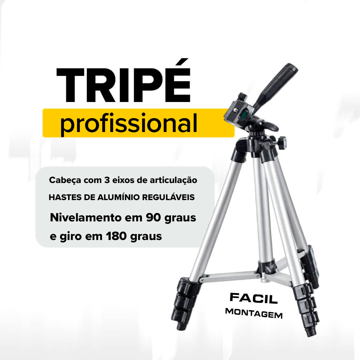 tripe profissional 3 eixos altura ajustavel