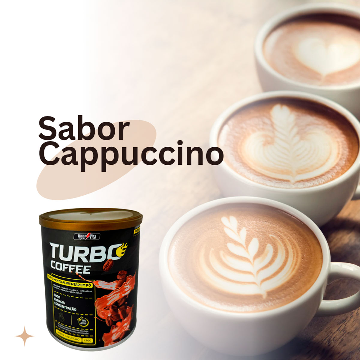 suplemento alimentar zero açucar turbo coffee hipervita