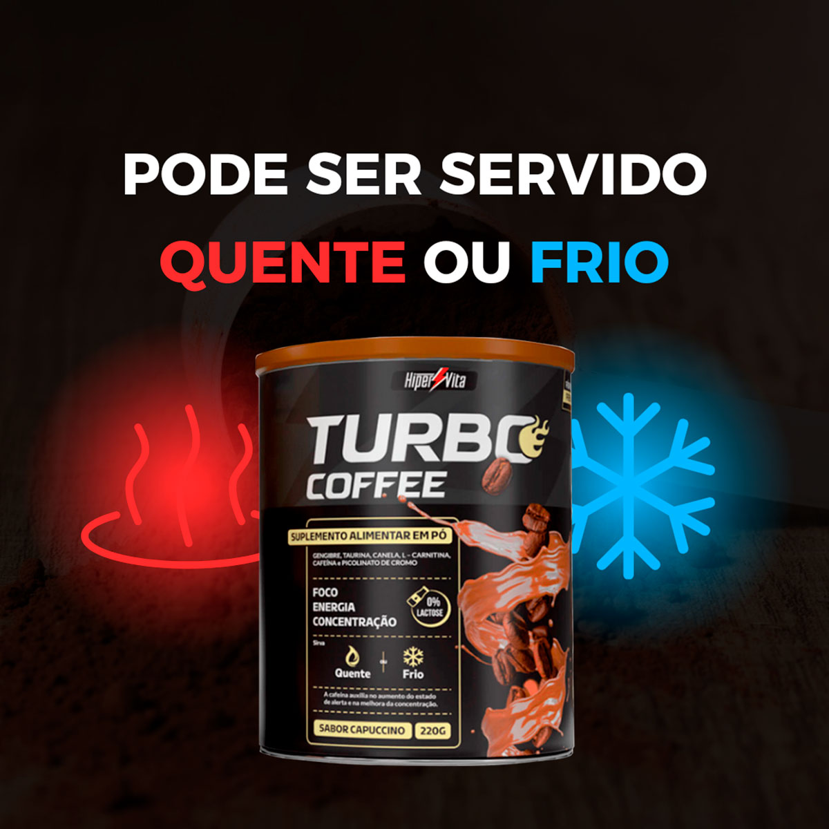 suplemento alimentar zero açucar turbo coffee hipervita