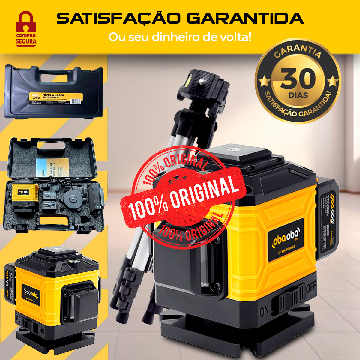 kit nível laser 3d oom-kit002 com tripé