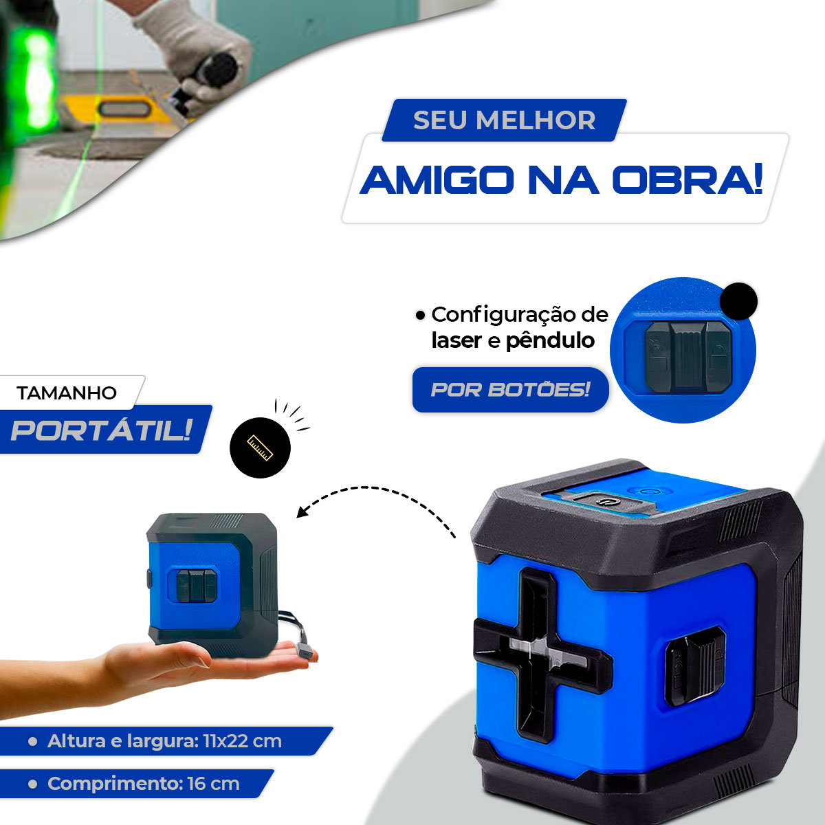 nível laser 3d nl205 2 linhas profissional